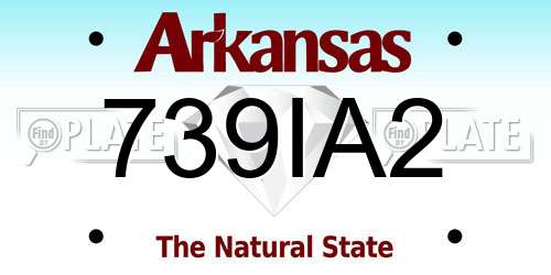 739IA2 Arkansas License Plate