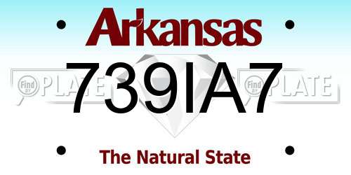 739IA7 Arkansas License Plate