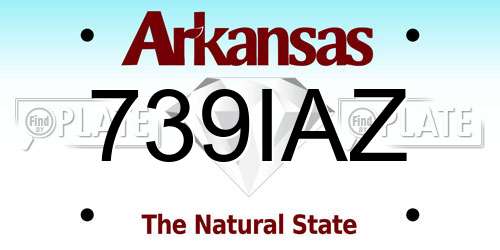 739IAZ Arkansas License Plate