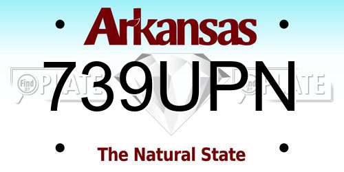 739UPN Arkansas License Plate