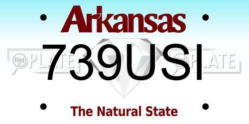 739USI Arkansas License Plate