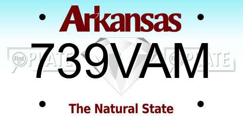 739VAM Arkansas License Plate