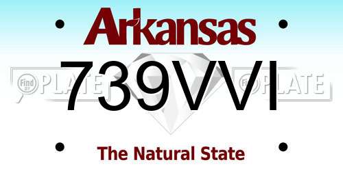 739VVI Arkansas License Plate