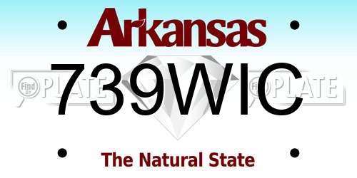 739WIC Arkansas License Plate