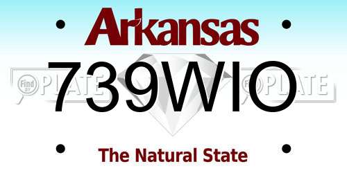 739WIO Arkansas License Plate