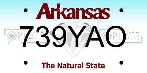 739YAO Arkansas License Plate