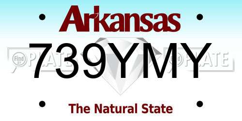 739YMY Arkansas License Plate