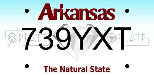 739YXT Arkansas License Plate