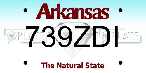 739ZDI Arkansas License Plate