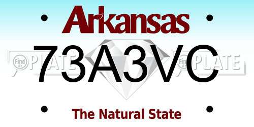 73A3VC Arkansas License Plate