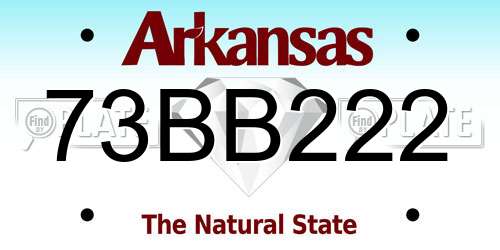 73BB222 Arkansas License Plate