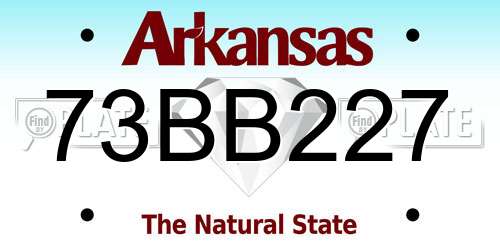 73BB227 Arkansas License Plate