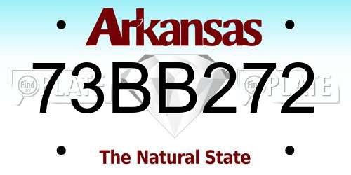 73BB272 Arkansas License Plate