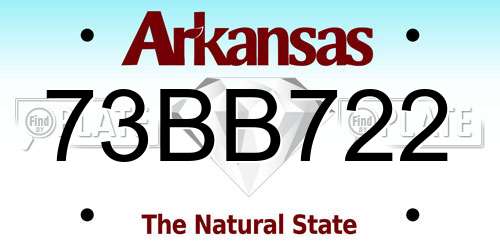 73BB722 Arkansas License Plate