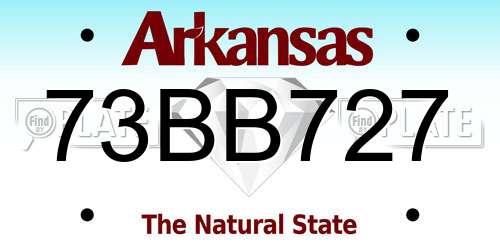 73BB727 Arkansas License Plate
