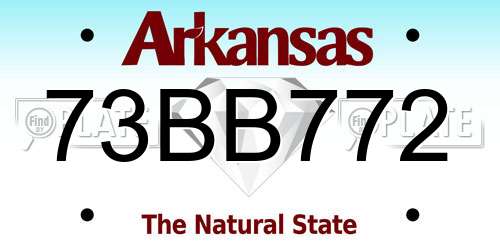 73BB772 Arkansas License Plate