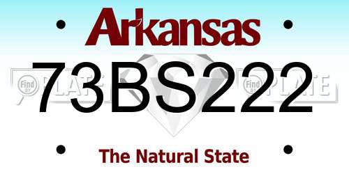 73BS222 Arkansas License Plate