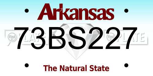 73BS227 Arkansas License Plate
