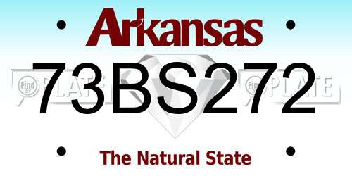 73BS272 Arkansas License Plate