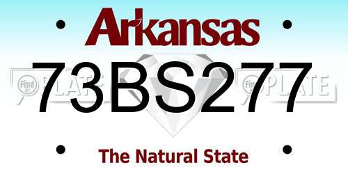 73BS277 Arkansas License Plate
