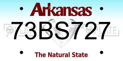 73BS727 Arkansas License Plate