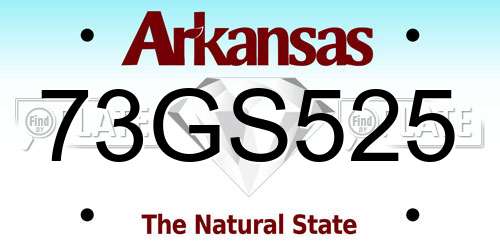 73GS525 Arkansas License Plate