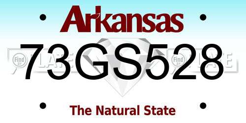 73GS528 Arkansas License Plate