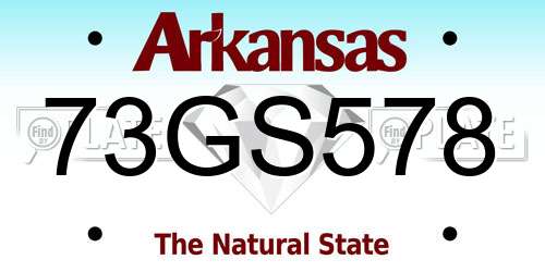 73GS578 Arkansas License Plate