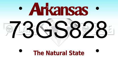 73GS828 Arkansas License Plate
