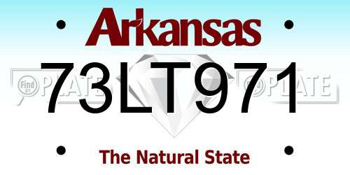 73LT971 Arkansas License Plate
