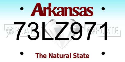 73LZ971 Arkansas License Plate