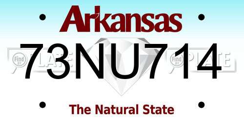 73NU714 Arkansas License Plate