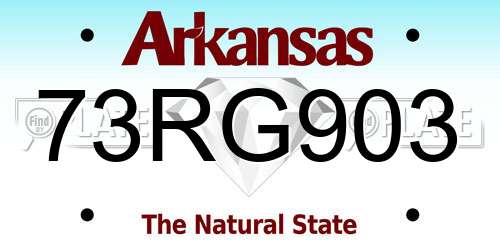 73RG903 Arkansas License Plate