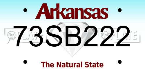 73SB222 Arkansas License Plate