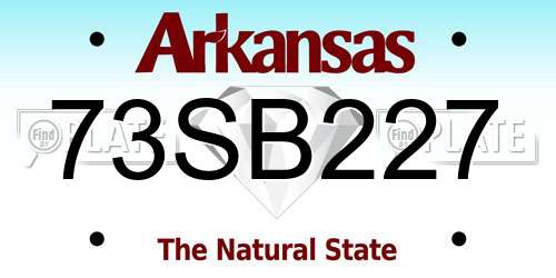 73SB227 Arkansas License Plate
