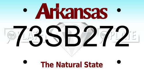 73SB272 Arkansas License Plate