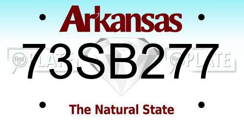 73SB277 Arkansas License Plate