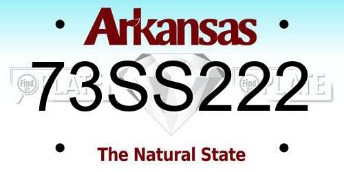 73SS222 Arkansas License Plate