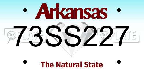 73SS227 Arkansas License Plate