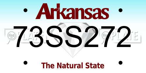 73SS272 Arkansas License Plate