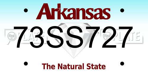 73SS727 Arkansas License Plate
