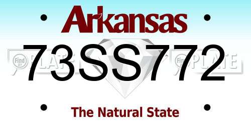 73SS772 Arkansas License Plate