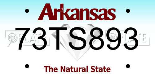 73TS893 Arkansas License Plate