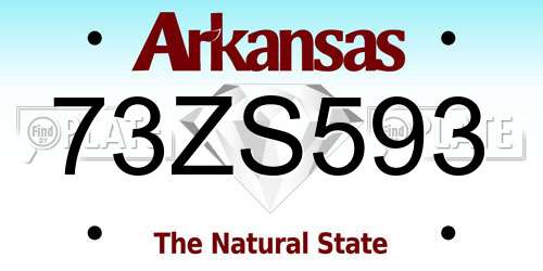 73ZS593 Arkansas License Plate