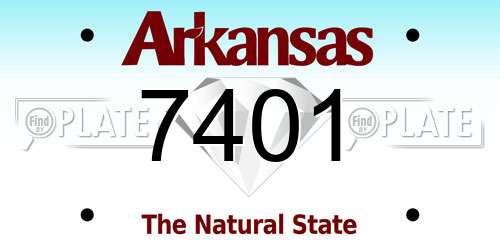 7401 Arkansas License Plate