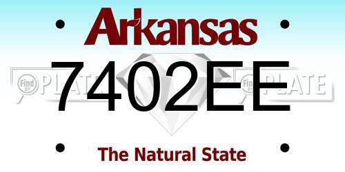 7402EE Arkansas License Plate