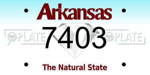 7403 Arkansas License Plate