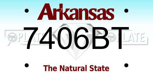 7406BT Arkansas License Plate