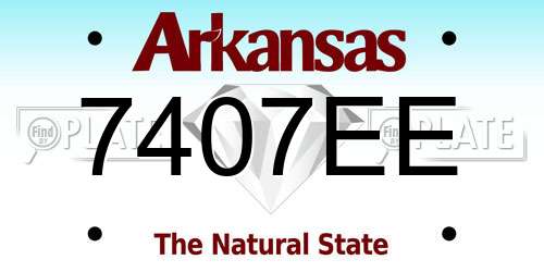7407EE Arkansas License Plate