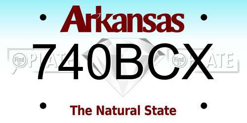 740BCX Arkansas License Plate